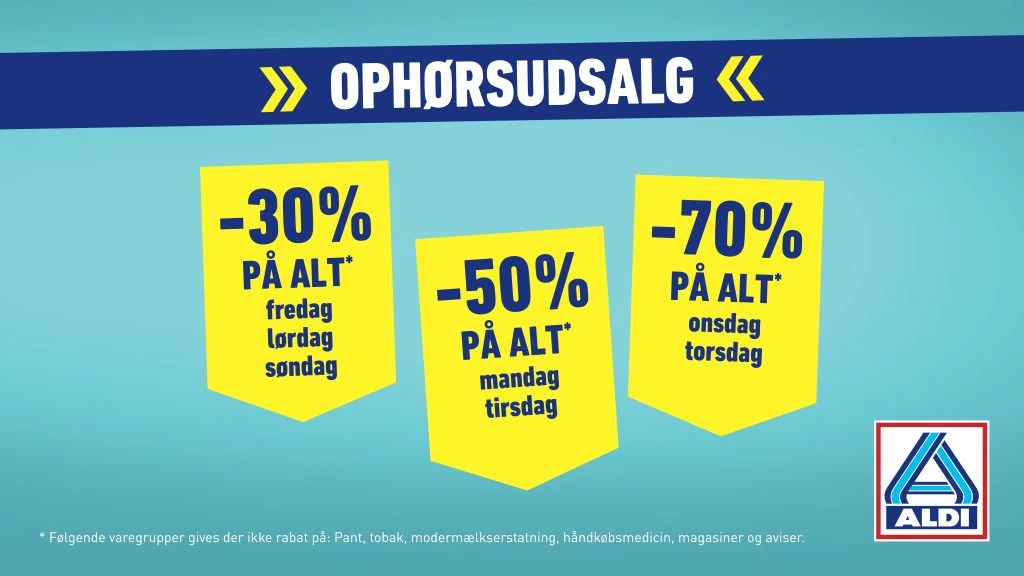 Aldi holder ophørsudsalg – HER kan du spare op til 70%