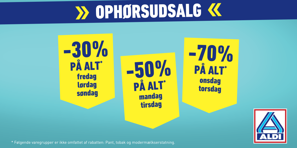 29 ALDI-butikker holder ophørsudsalg: Her kan du spare 70 procent