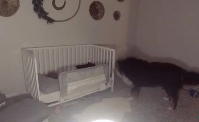 Hund holder øje med deres lille datter hver aften: “Det var som om, han vidste, at han skulle passe på hende.”