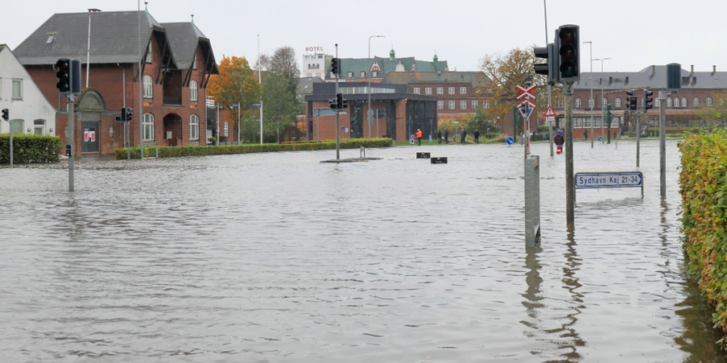 Udvider kortet: Dette område blev også ramt af stormflod i weekenden