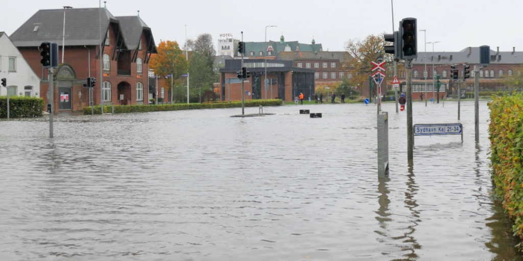 Udvider kortet: Dette område blev også ramt af stormflod i weekenden