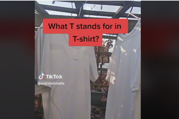 Folk gætter løs men her er svaret: Det står T’et for i T-shirt
