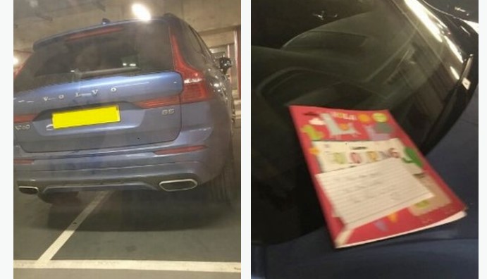 Mand ser bil der spærrer to parkeringspladser: Det han så gør er hylende morsomt